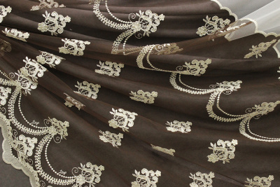 Сетка вышивка коричневая - изображение