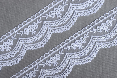 Кружево матовое на сетке 60мм Белый 2110 - изображение