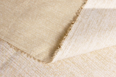 Сатин набивной 220 115 гр/м.кв. Цветы на бежевом - изображение