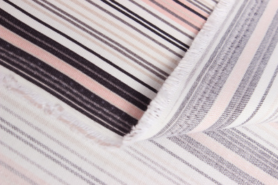 Интерьерная ткань DUCK с тефлоновым покрытием полоски розовые - изображение