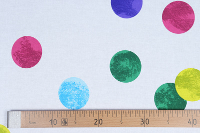 Перкаль наб 150 Тейково Разноцветный горох на св.розовом - изображение