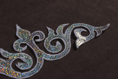 Термоаппликация с пайетками Орнамент Серебро 8580 - изображение