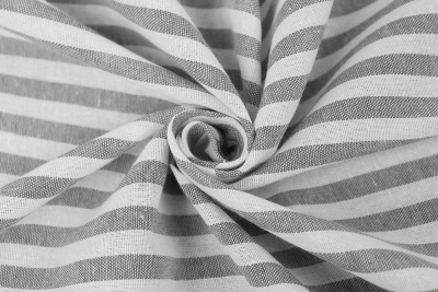 Лен 1457 Полоска Черный/белый - изображение