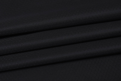Ткань плащевая жаккард понж соты Черный - изображение