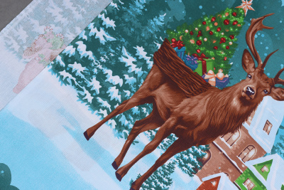 Рогожка набивная Праздник к нам приходит - изображение