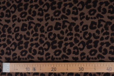 Трикотаж лапша Леопард Черный/коричневый - изображение