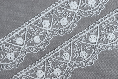 Кружево матовое на сетке 50мм Молочный 1260 - изображение