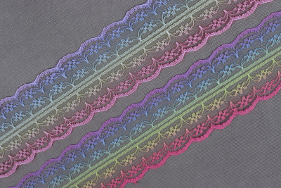 Кружево 45мм капроновое градиент Радуга - изображение