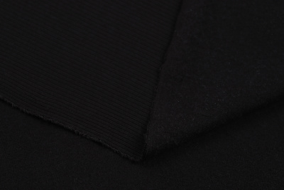 Трикотаж лапша с начесом Черный - изображение
