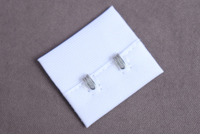 Застежка для бюстгальтера 30мм 3ряда 2крючка Белый - изображение