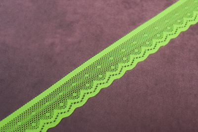 Кружево 25мм эластичное Зеленый/Желтый Неон - изображение