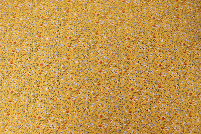 Штапель набивной 7459 100гр/м.кв.Мелкие цветы на желтом - изображение