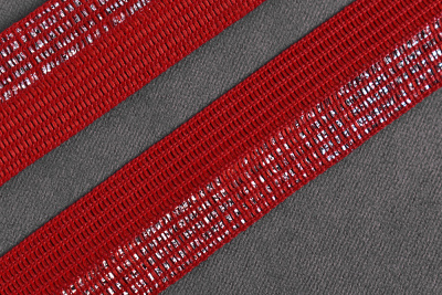 Лента окантовочная 18мм с люрексом Красный/Серебро - изображение