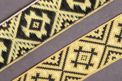 Лента 32мм жаккардовая 9491 Желтый/Черный - изображение