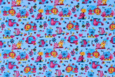 Фланель детская 90см Африка на голубом - изображение