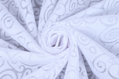Батист с вытравкой 2943 Вензеля Белый - изображение