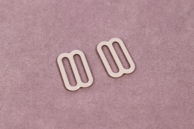 Регулятор бретелей 15мм металл Серебристый пион - изображение