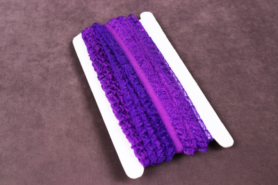 Резинка-рюша 25мм двухстороняя Т.Фиолетовый - изображение