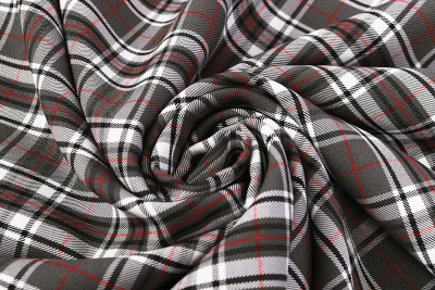 Клетка костюмная 25577 230 гр/м.кв. Серый/белый/красный - изображение