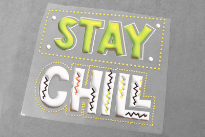 Термотрансфер Разноцветные надписи (Ассорти) - изображение