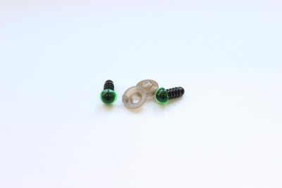 Глаза винтовые 8мм круглые Зеленый/черный - изображение