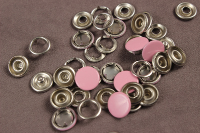 Кнопки пробивные 9,5мм рубашечные закрытые Розовый - изображение