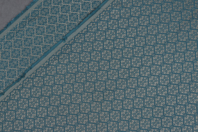 Жаккард плательный 2533 Пыльно-синий/бежевый - изображение