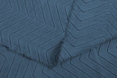 Плательный креш 17079 Зиг-заг Серо-синий - изображение