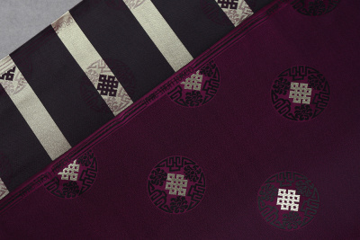 Жаккард монгольский графика в круге Баклажан - изображение