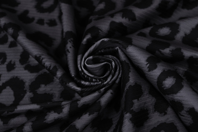 Трикотаж лапша Леопард Черный/серый - изображение