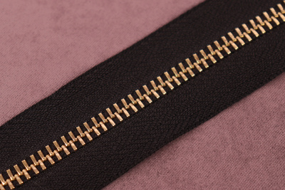 Молния металлическая  рулонная Т5 Черный/Золото - изображение