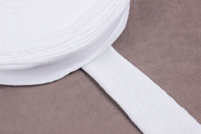 Трикотажная бейка 20мм Рибана Белый - изображение