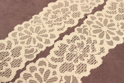 Кружево 65мм эластичное Кремовый - изображение