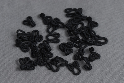 Крючок одёжный обтянутый 24мм Черный - изображение