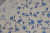 Лен набивной П-25 150 ИВ Синие цветы на бежевом