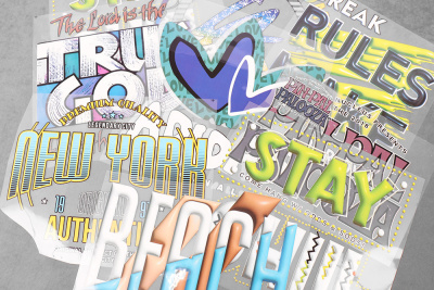 Термотрансфер Разноцветные надписи (Ассорти) - изображение