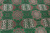 Шелк-жаккард монгольский круги в квадратах Зеленый