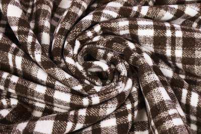 Костюмная 2013 250гр/м.кв.Клетка Белый/коричневый - изображение