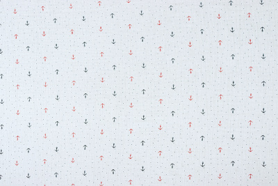 Муслин хлопковый набивной Якоря - изображение