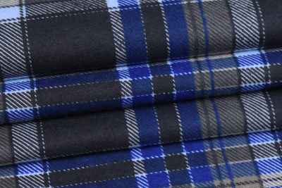 Фланель клетка Синий/черный - изображение