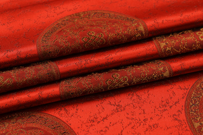 Жаккард монгольский медальон на песке Красный - изображение