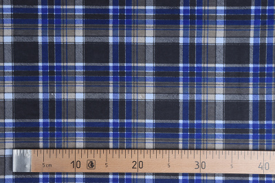 Фланель клетка Синий/черный - изображение