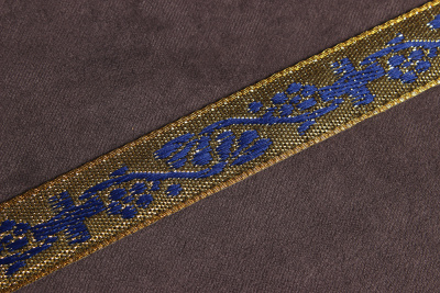 Галун 16мм Синий на золоте - изображение