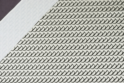 Трикотаж лапша Молочный/черный - изображение