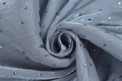 Шифон креш со стразами Серый - изображение