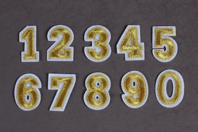 Термоаппликация 30*45мм Цифры 0-9 Золото - изображение