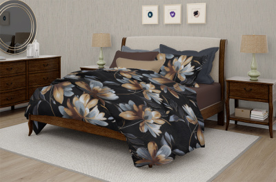 Бязь набивная 220 Премиум Тейково Золотой цвет - изображение