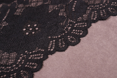 Кружево 180мм стрейч Черный D308 - изображение