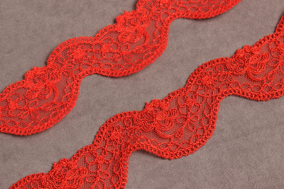 Кружево 30мм 1/5 Красный - изображение