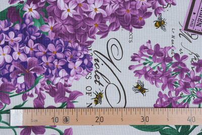 Полотно вафельное Тейково Сиреневый букет - изображение